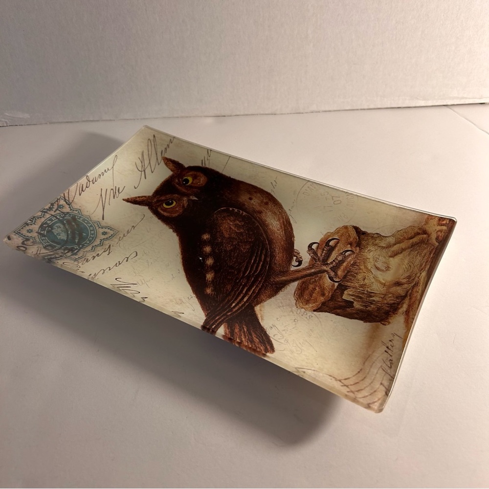 Pottery Barn Decoupage Owl Tray